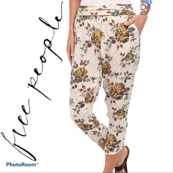 Free People L  Heram pants gauzy floral - Picture 1 of 5